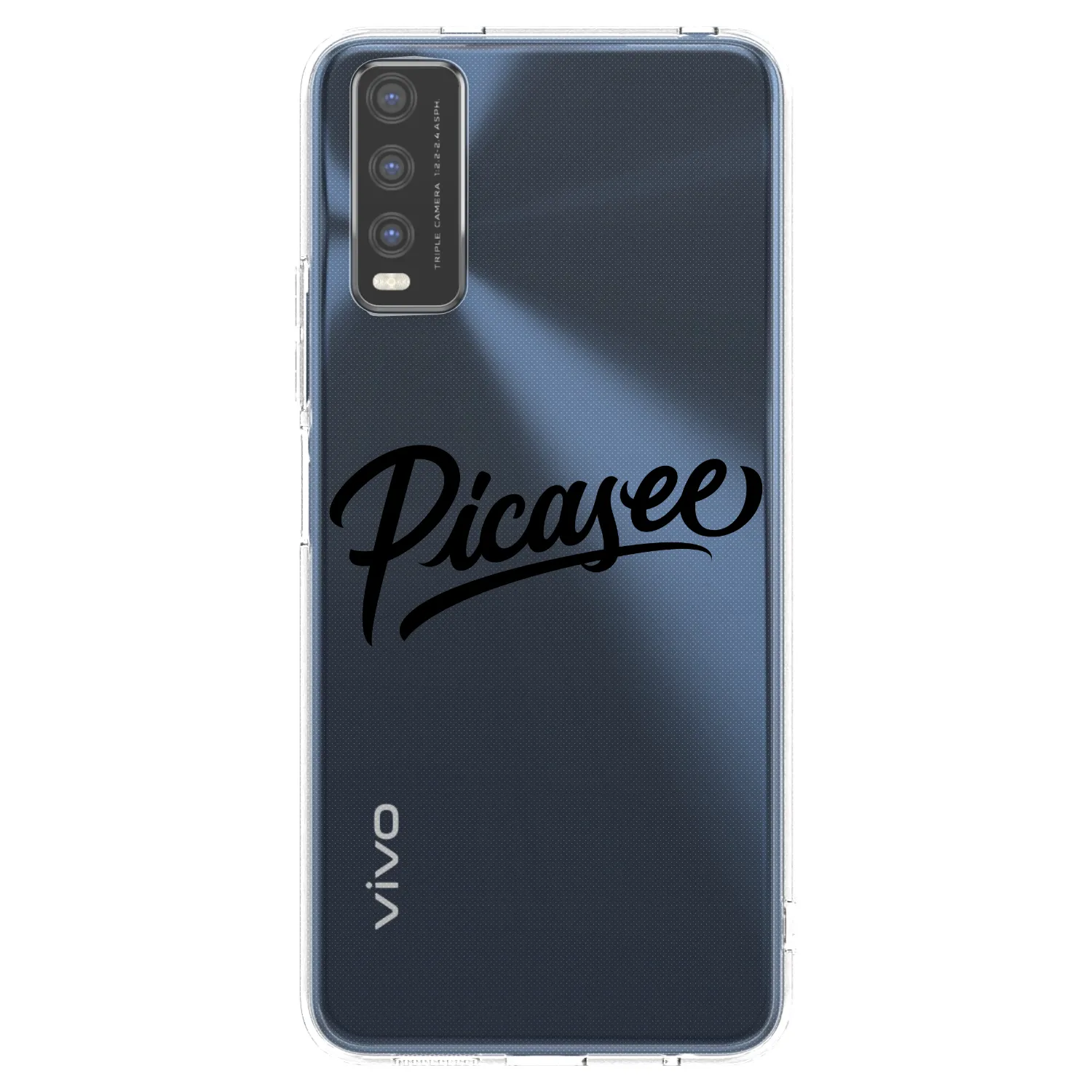 Picasee átlátszó szilikon tok az alábbi mobiltelefonokra Vivo Y20s - Picasee - old logo - black