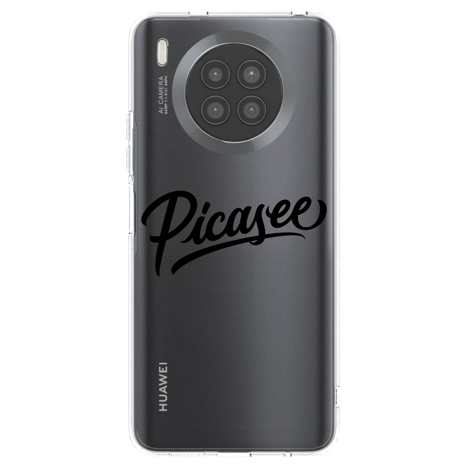 Picasee átlátszó szilikon tok az alábbi mobiltelefonokra Huawei Nova 8i - Picasee - old logo - black
