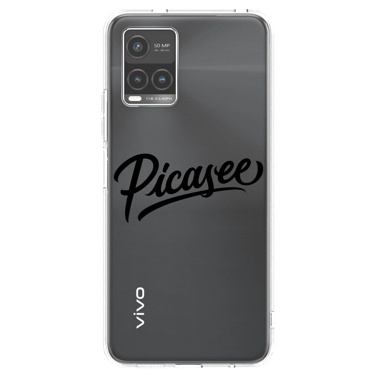 Picasee átlátszó szilikon tok az alábbi mobiltelefonokra Vivo Y33s - Picasee - old logo - black