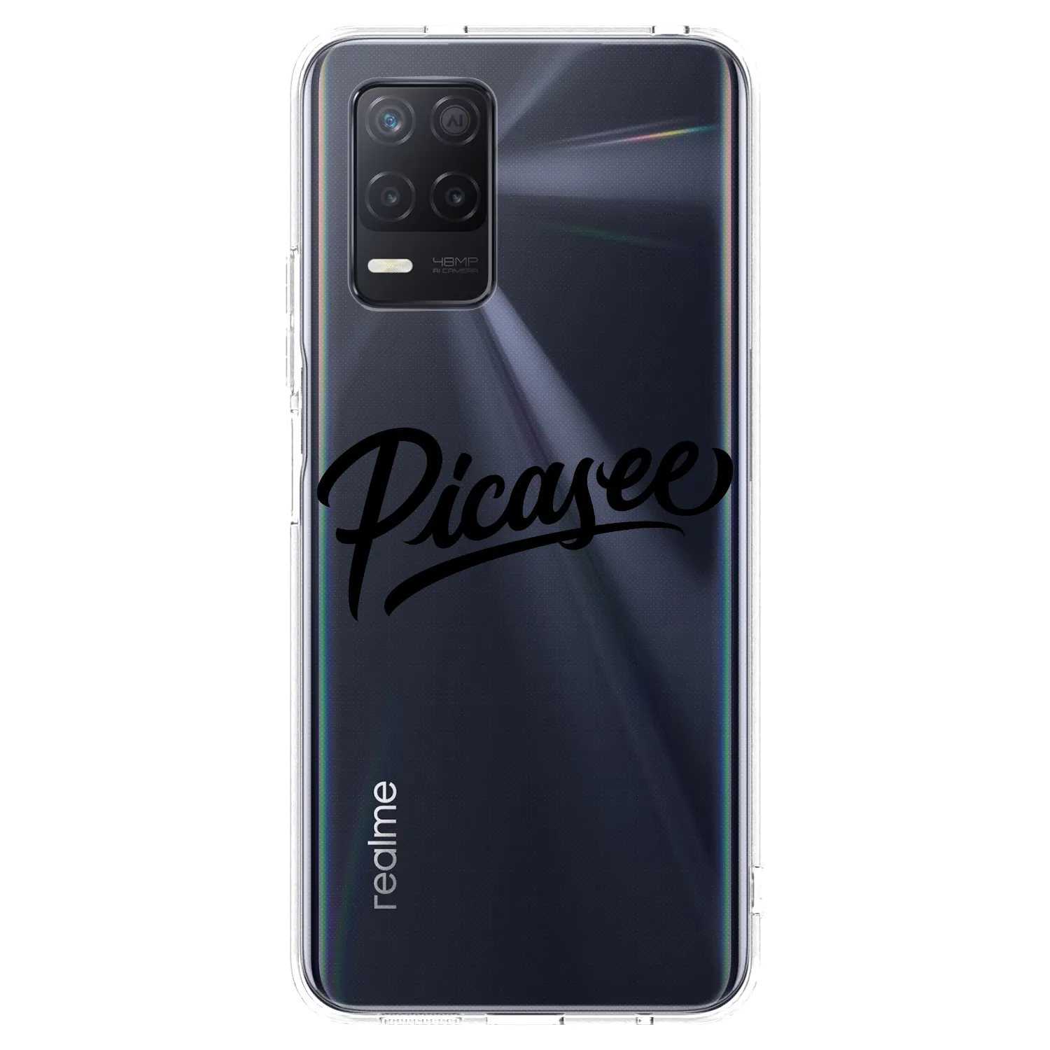 Picasee átlátszó szilikon tok az alábbi mobiltelefonokra Realme 8 5G - Picasee - old logo - black