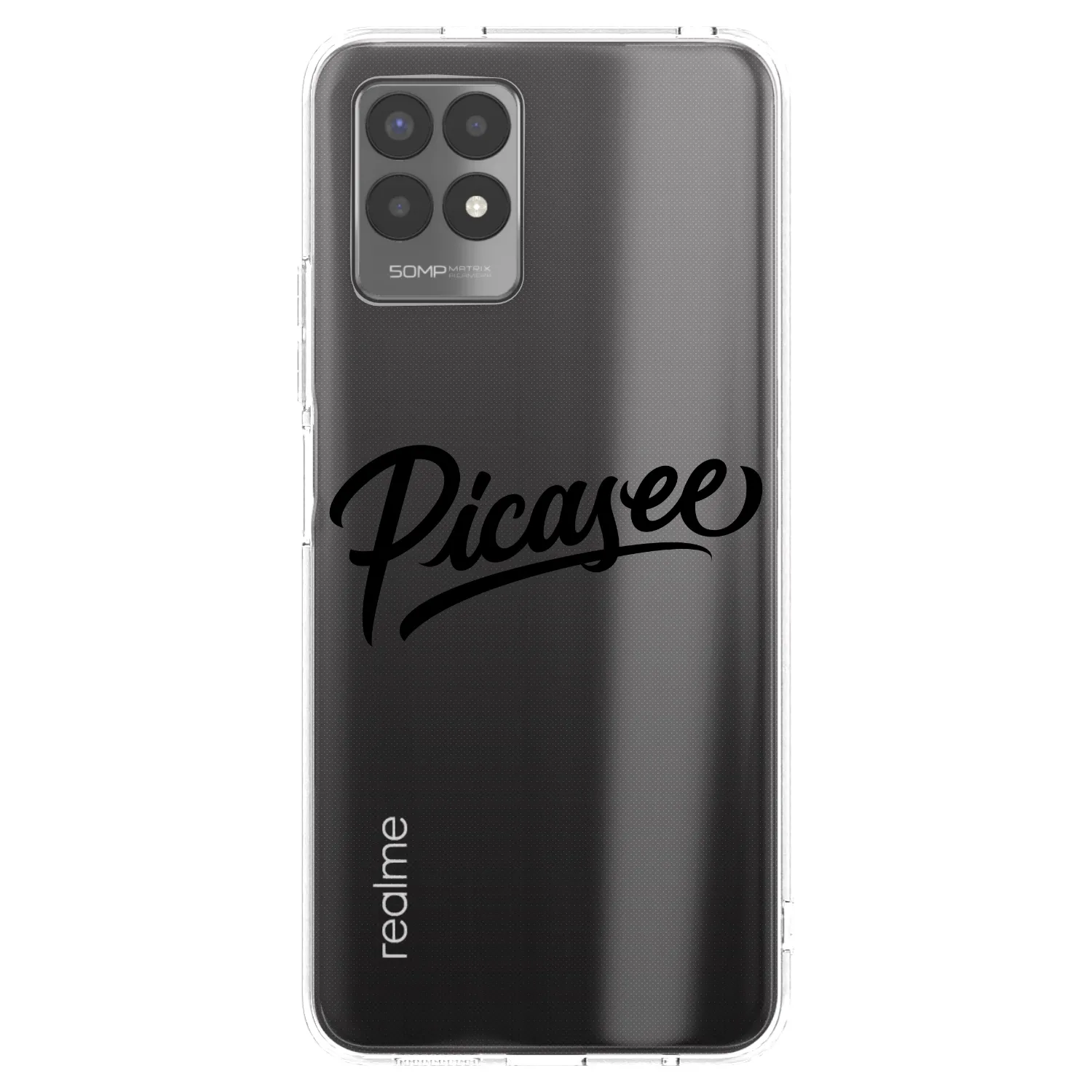 Picasee átlátszó szilikon tok az alábbi mobiltelefonokra Realme 8i - Picasee - old logo - black