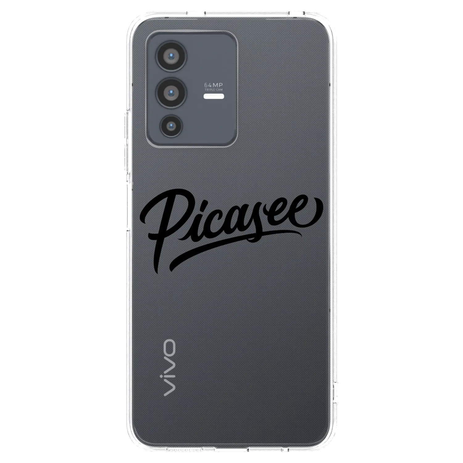 Picasee átlátszó szilikon tok az alábbi mobiltelefonokra Vivo V23 5G - Picasee - old logo - black
