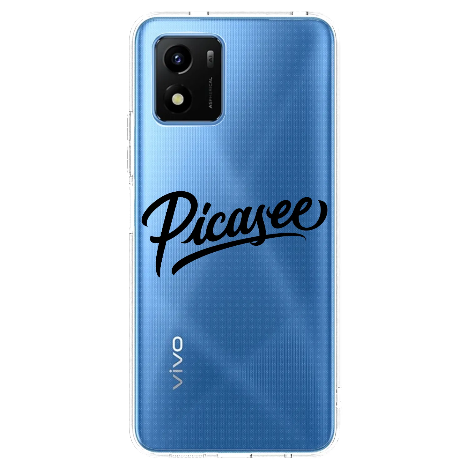 Picasee átlátszó szilikon tok az alábbi mobiltelefonokra Vivo Y01 - Picasee - old logo - black