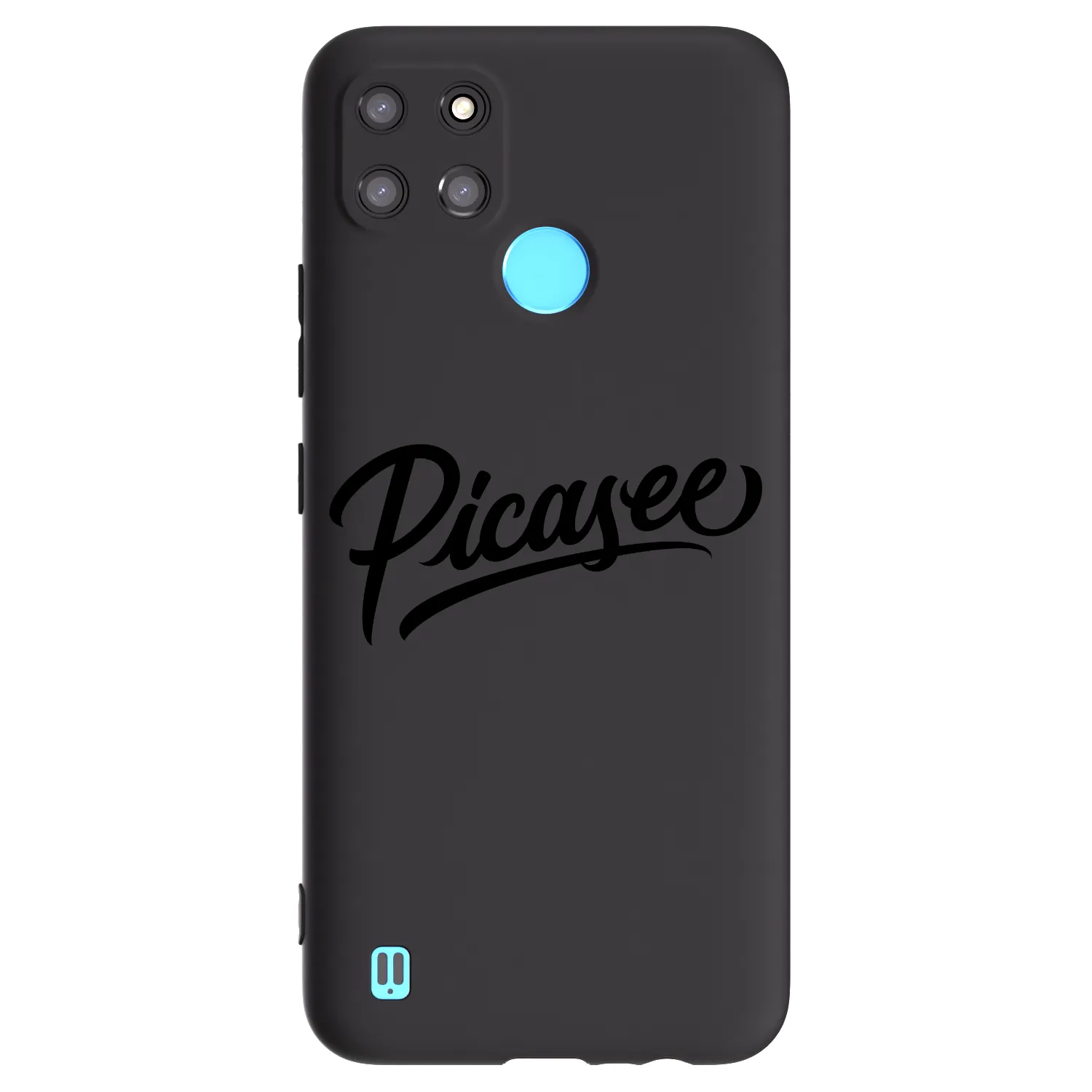 Picasee fekete szilikon tok az alábbi mobiltelefonokra Realme C21Y - Picasee - old logo - black
