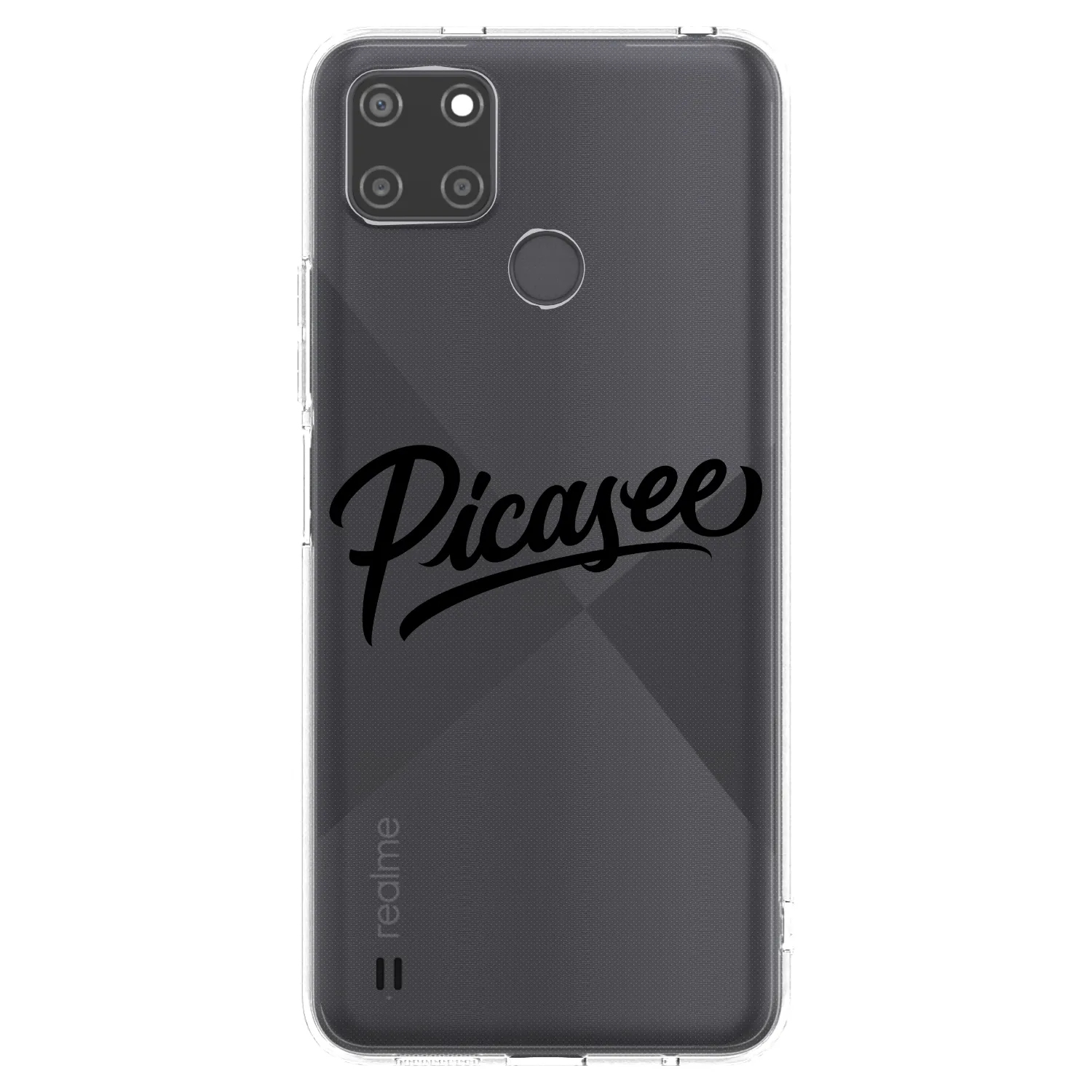 Picasee átlátszó szilikon tok az alábbi mobiltelefonokra Realme C21Y - Picasee - old logo - black