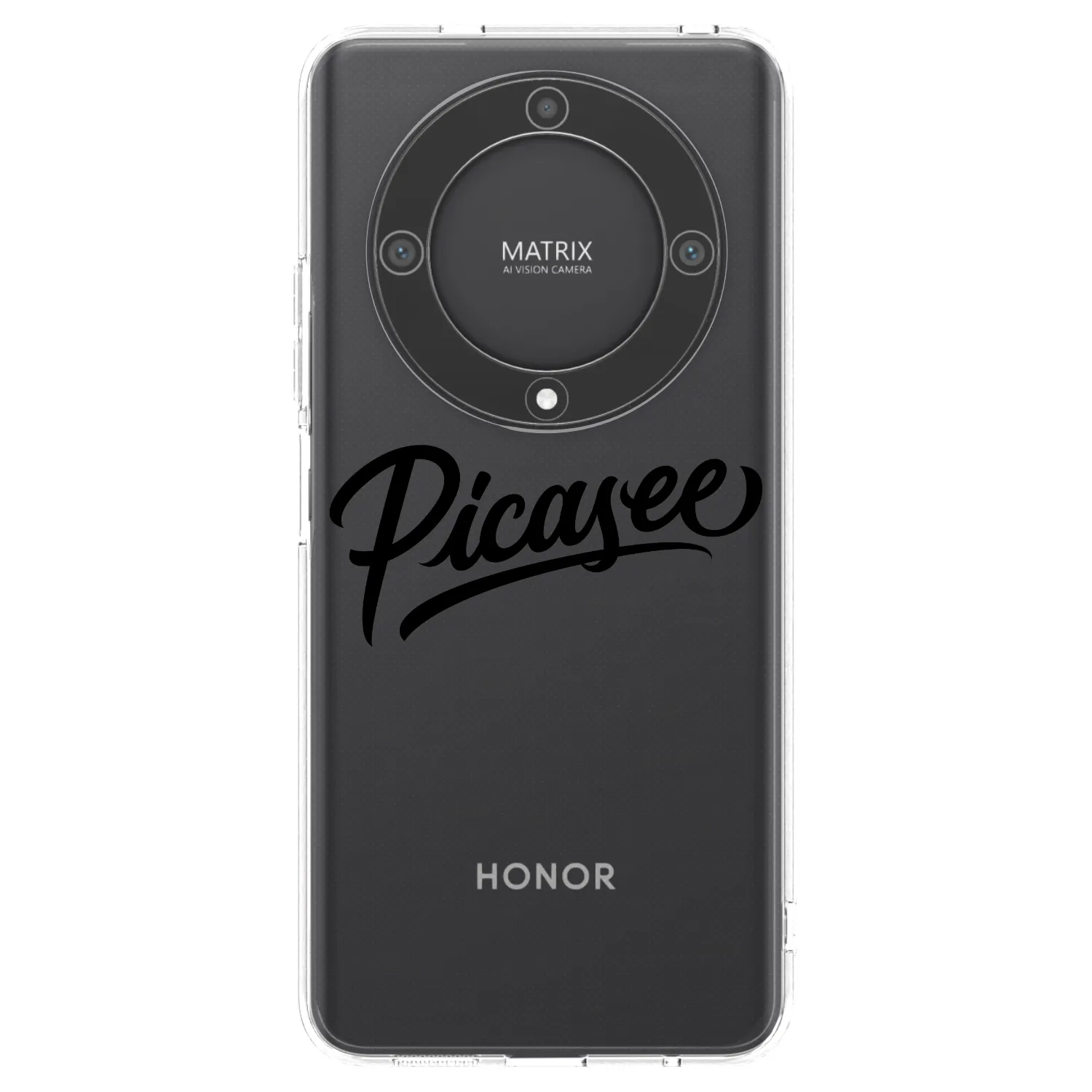 Picasee átlátszó szilikon tok az alábbi mobiltelefonokra Honor Magic5 Lite 5G - Picasee - old logo - black