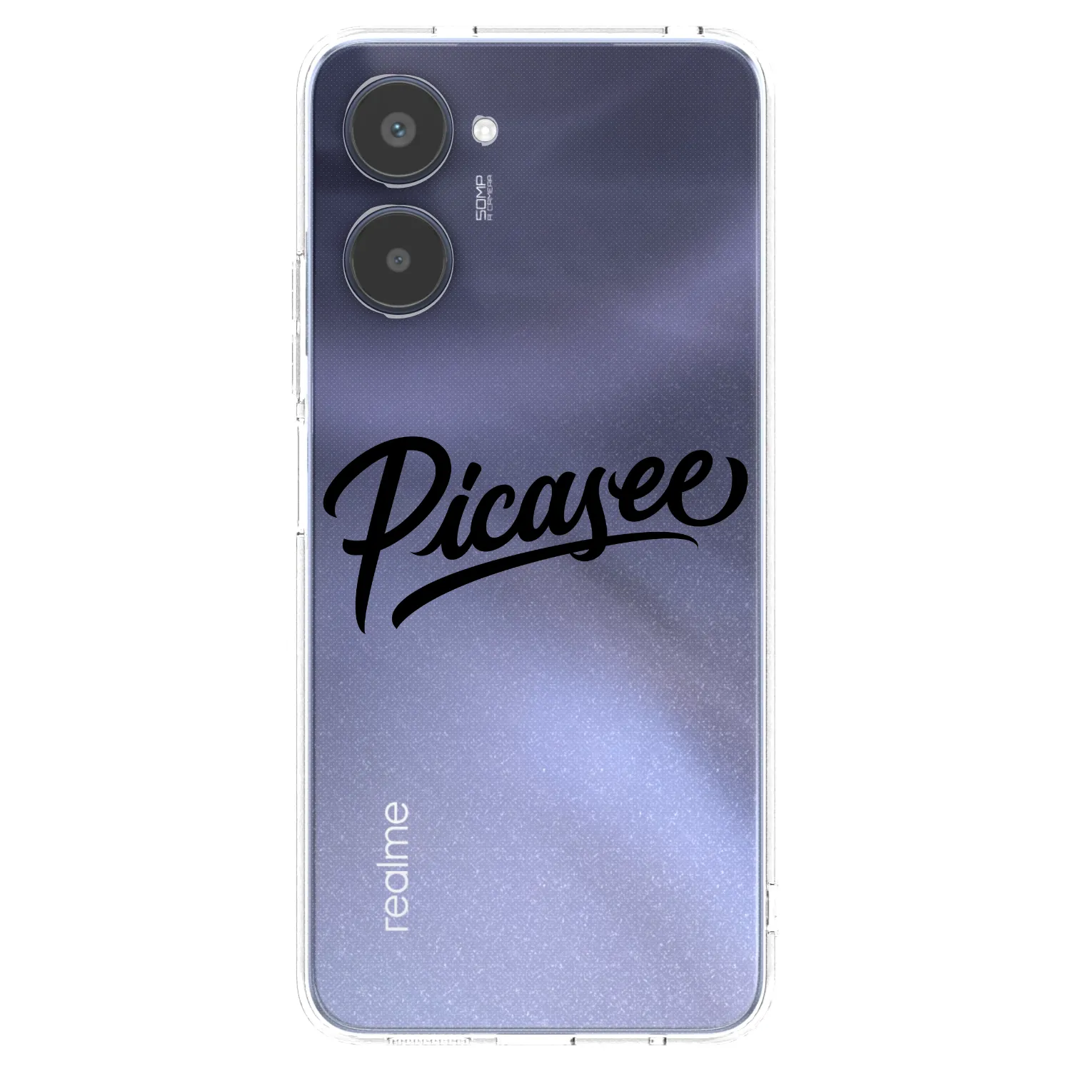 Picasee átlátszó szilikon tok az alábbi mobiltelefonokra Realme 10 4G - Picasee - old logo - black