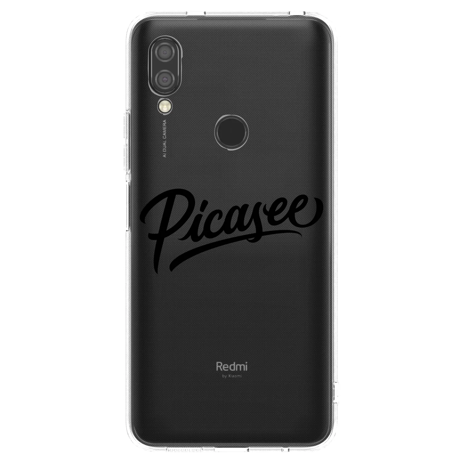 Picasee átlátszó szilikon tok az alábbi mobiltelefonokra Xiaomi Redmi 7 - Picasee - old logo - black