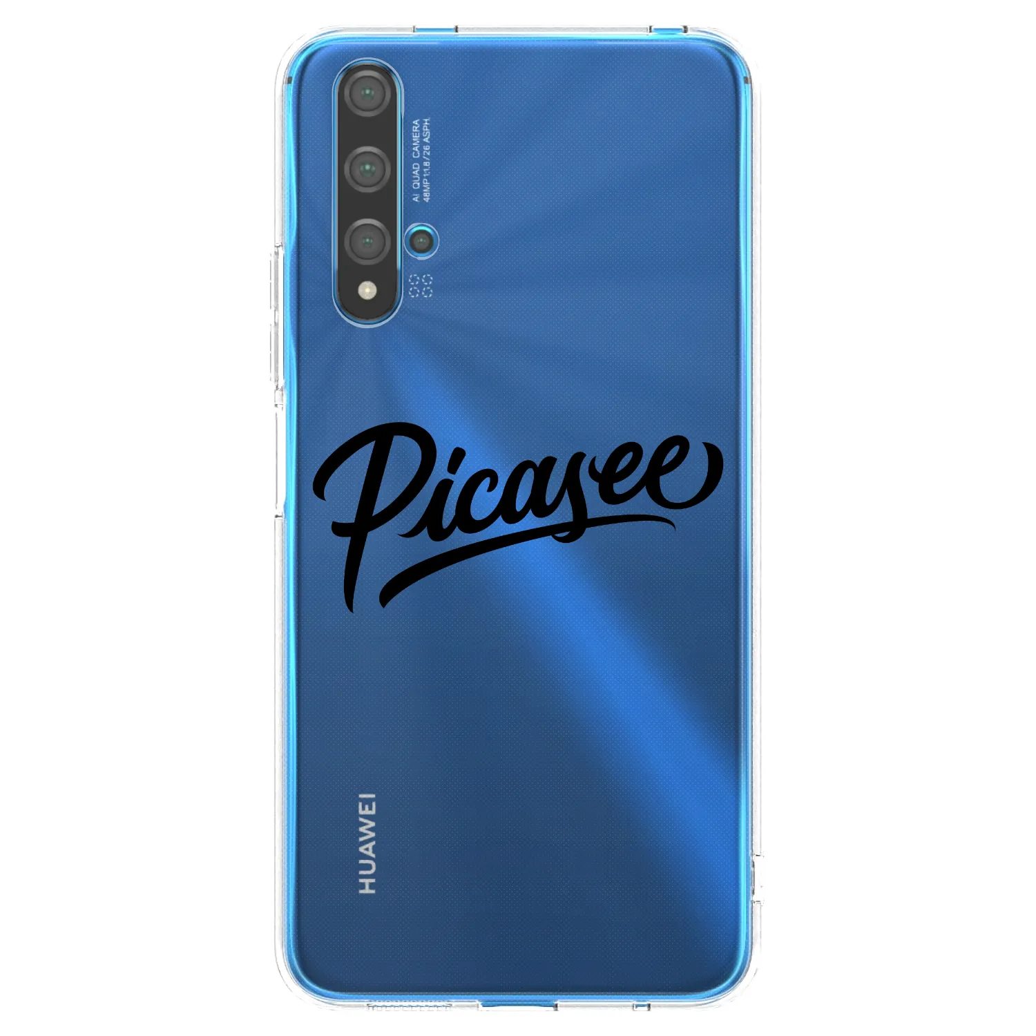Picasee átlátszó szilikon tok az alábbi mobiltelefonokra Huawei Nova 5T - Picasee - old logo - black
