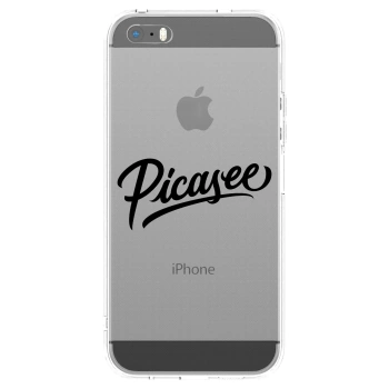 Picasee átlátszó szilikon tok az alábbi mobiltelefonokra Apple iPhone 5/5S/SE - Picasee - old logo - black