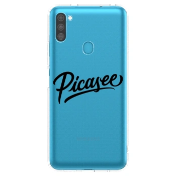 Picasee átlátszó szilikon tok az alábbi mobiltelefonokra Samsung Galaxy M11 - Picasee - old logo - black