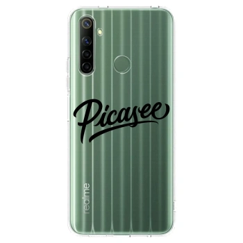 Picasee átlátszó szilikon tok az alábbi mobiltelefonokra Realme 6i - Picasee - old logo - black