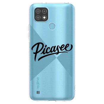 Picasee átlátszó szilikon tok az alábbi mobiltelefonokra Realme C21 - Picasee - old logo - black