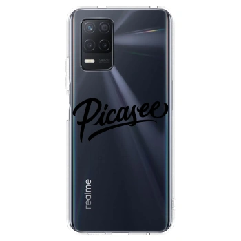 Picasee átlátszó szilikon tok az alábbi mobiltelefonokra Realme 8 5G - Picasee - old logo - black