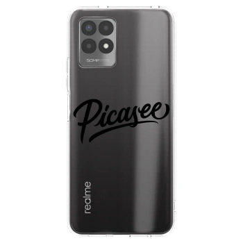 Picasee átlátszó szilikon tok az alábbi mobiltelefonokra Realme 8i - Picasee - old logo - black
