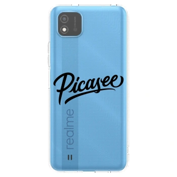 Picasee átlátszó szilikon tok az alábbi mobiltelefonokra Realme C11 (2021) - Picasee - old logo - black