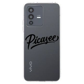 Picasee átlátszó szilikon tok az alábbi mobiltelefonokra Vivo V23 5G - Picasee - old logo - black