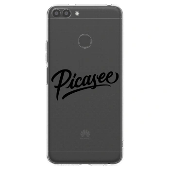 Picasee átlátszó szilikon tok az alábbi mobiltelefonokra Huawei P Smart - Picasee - old logo - black