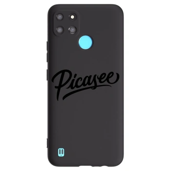 Picasee fekete szilikon tok az alábbi mobiltelefonokra Realme C21Y - Picasee - old logo - black