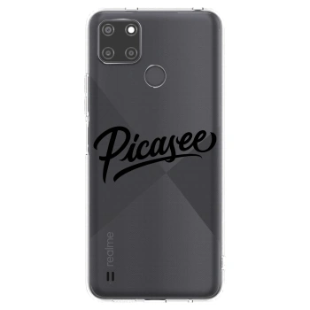 Picasee átlátszó szilikon tok az alábbi mobiltelefonokra Realme C21Y - Picasee - old logo - black