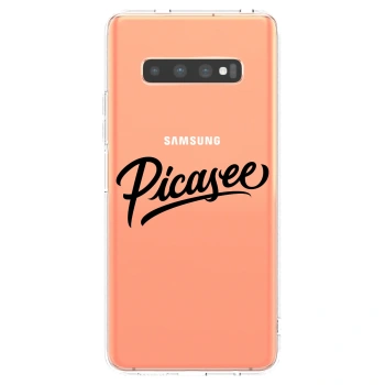 Picasee átlátszó szilikon tok az alábbi mobiltelefonokra Samsung Galaxy S10 Plus G975 - Picasee - old logo - black