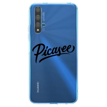 Picasee átlátszó szilikon tok az alábbi mobiltelefonokra Huawei Nova 5T - Picasee - old logo - black