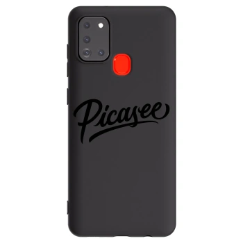 Picasee fekete szilikon tok az alábbi mobiltelefonokra Samsung Galaxy A21s - Picasee - old logo - black