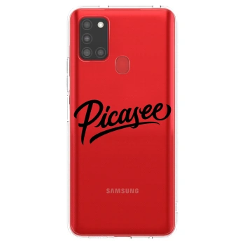 Picasee átlátszó szilikon tok az alábbi mobiltelefonokra Samsung Galaxy A21s - Picasee - old logo - black