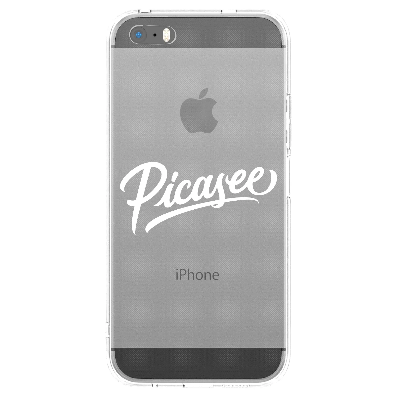 Picasee átlátszó szilikon tok az alábbi mobiltelefonokra Apple iPhone 5/5S/SE - Picasee - old logo - white