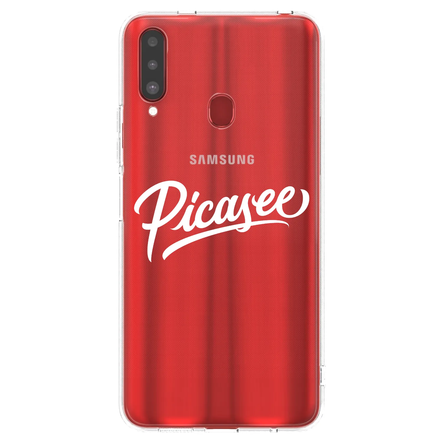 Picasee átlátszó szilikon tok az alábbi mobiltelefonokra Samsung Galaxy A20s - Picasee - old logo - white