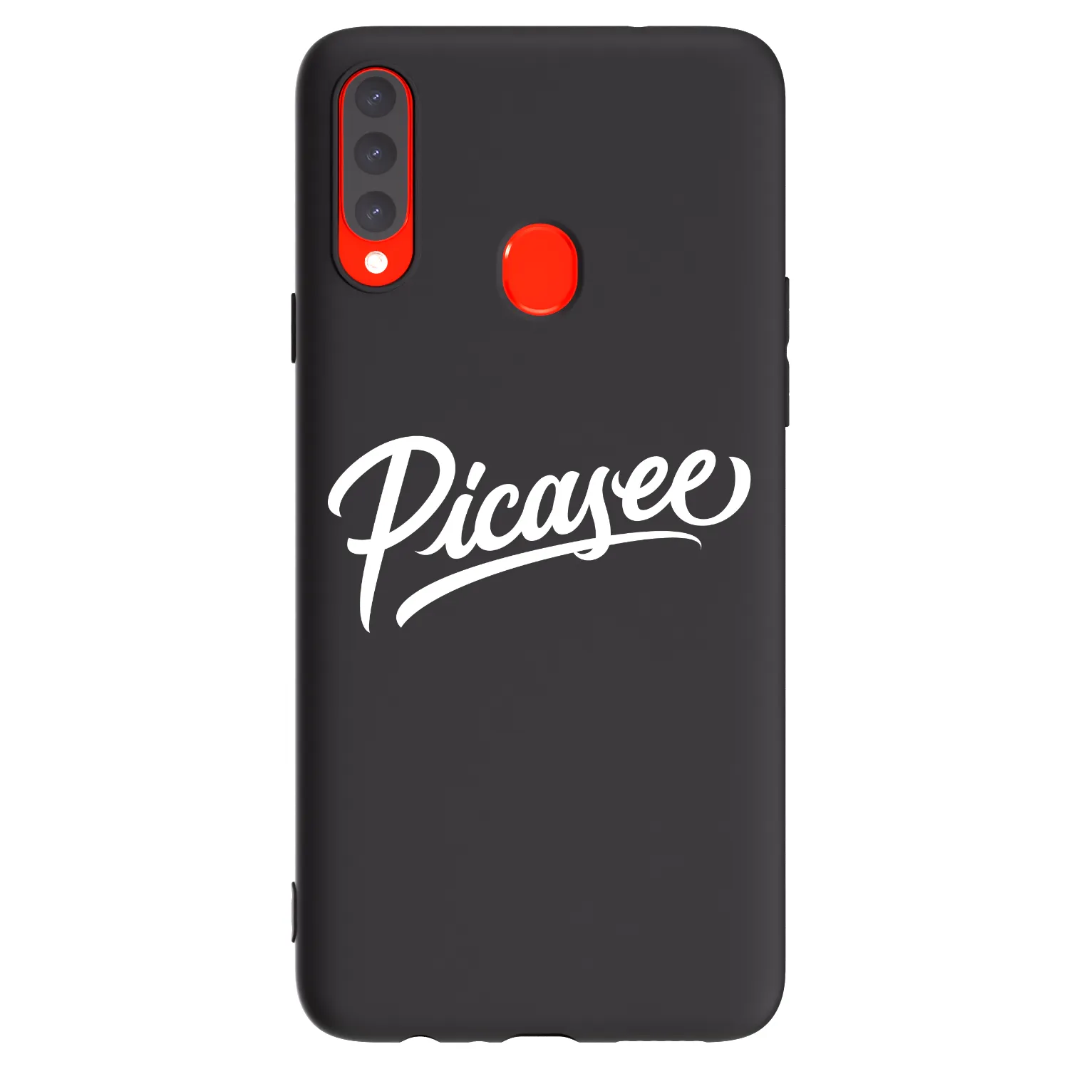 Picasee fekete szilikon tok az alábbi mobiltelefonokra Samsung Galaxy A20s - Picasee - old logo - white