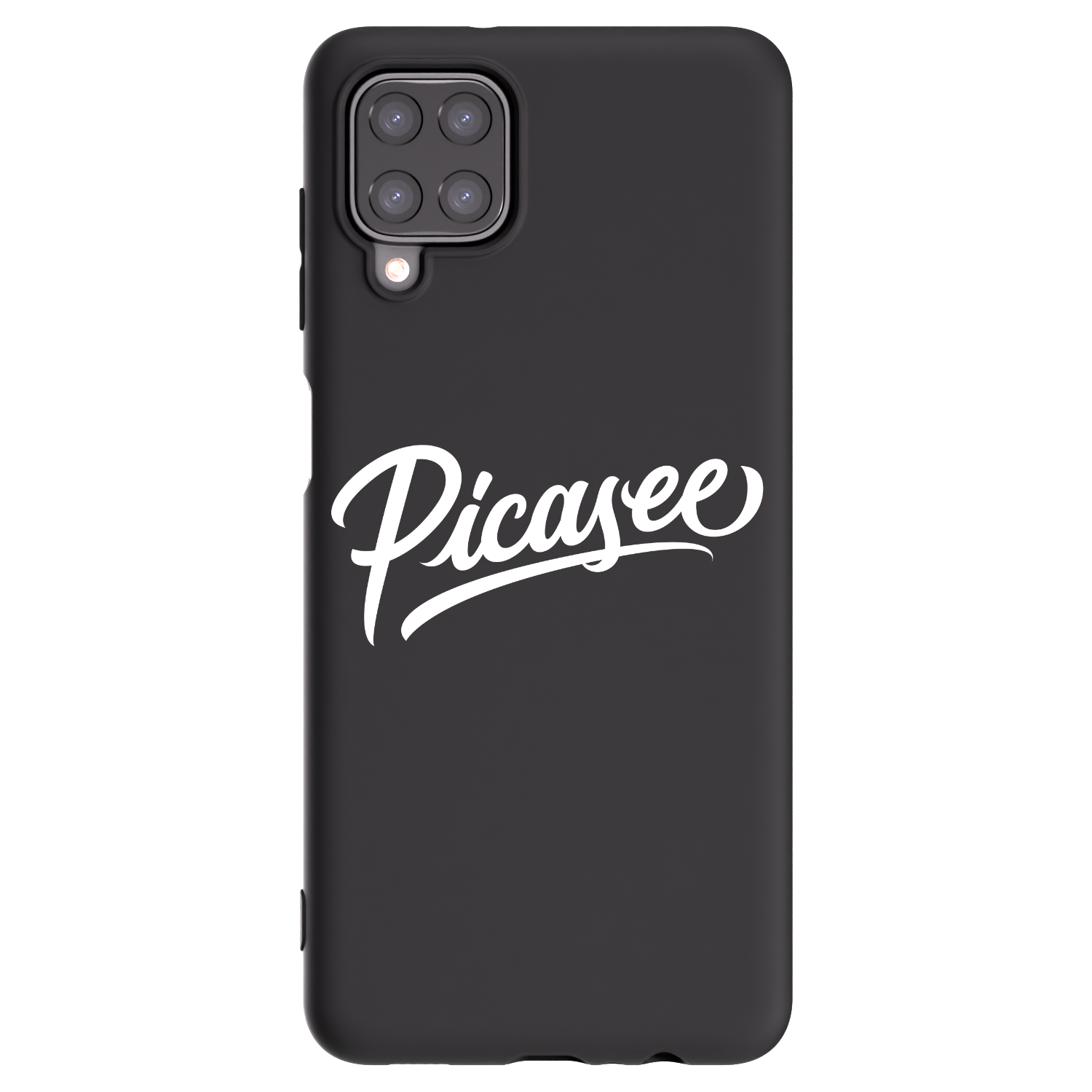 Picasee fekete szilikon tok az alábbi mobiltelefonokra Samsung Galaxy A12 A125F - Picasee - old logo - white