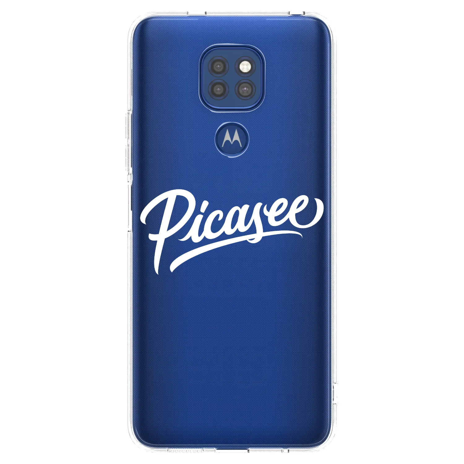 Picasee átlátszó szilikon tok az alábbi mobiltelefonokra Motorola Moto G9 Play - Picasee - old logo - white