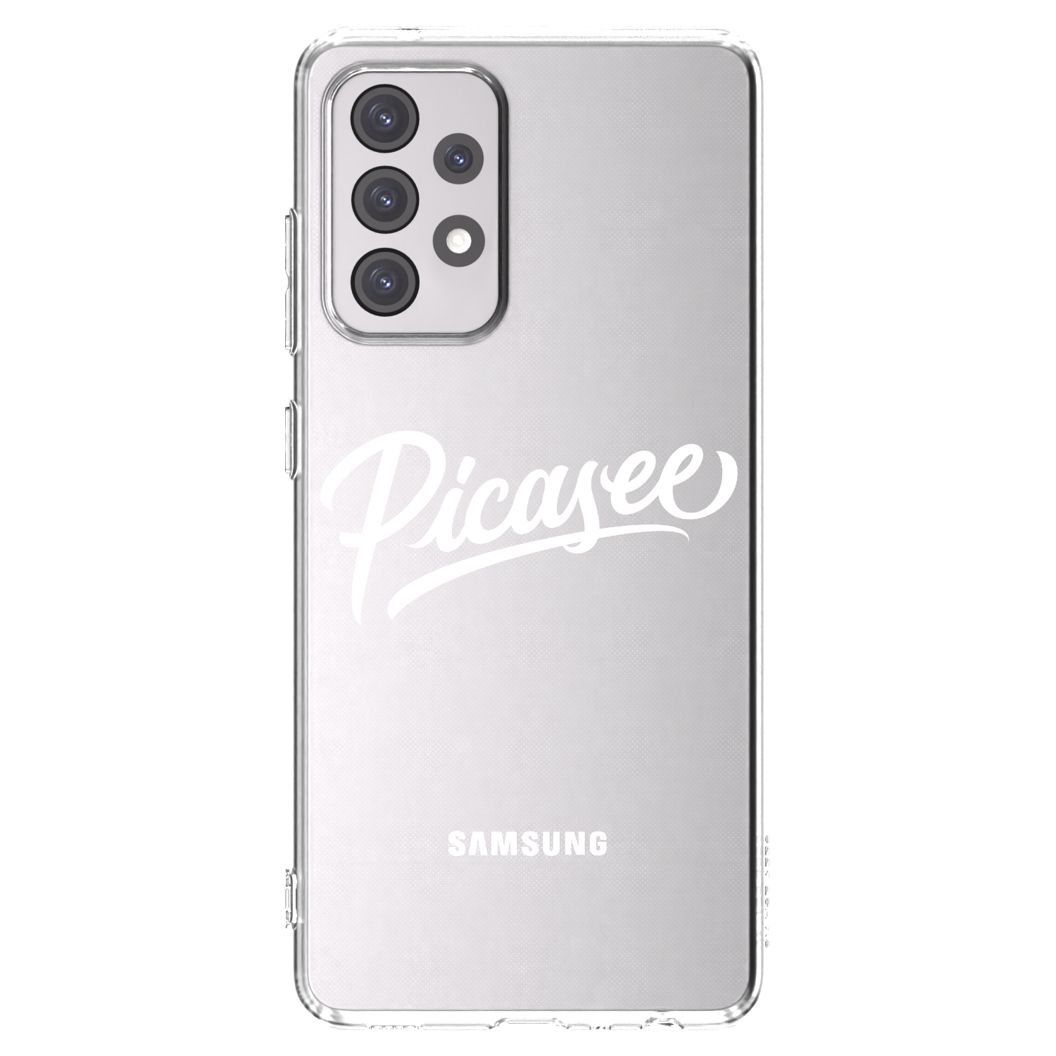 Picasee átlátszó szilikon tok az alábbi mobiltelefonokra Samsung Galaxy A52 5G A525F - Picasee - old logo - white