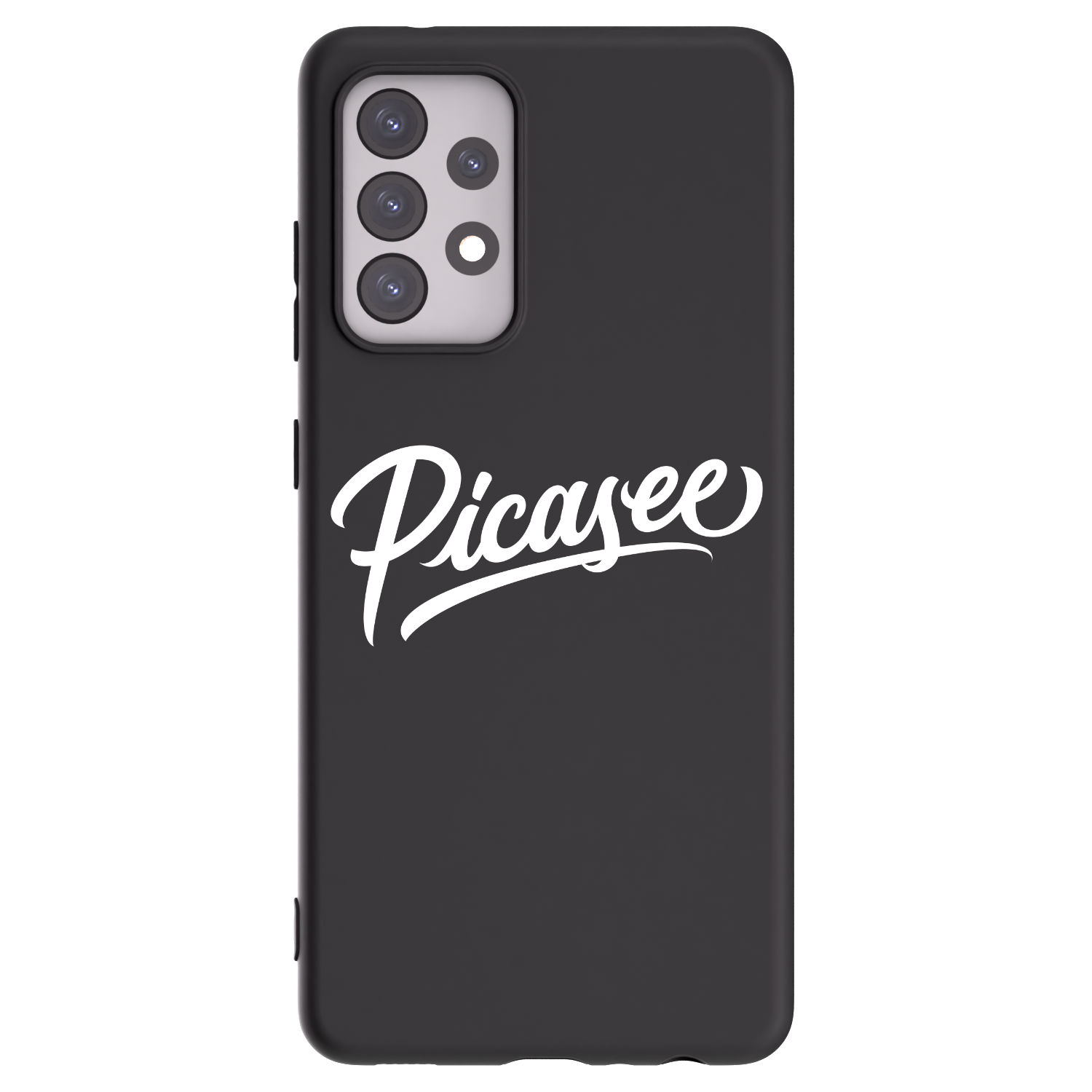 Picasee fekete szilikon tok az alábbi mobiltelefonokra Samsung Galaxy A52 5G A525F - Picasee - old logo - white