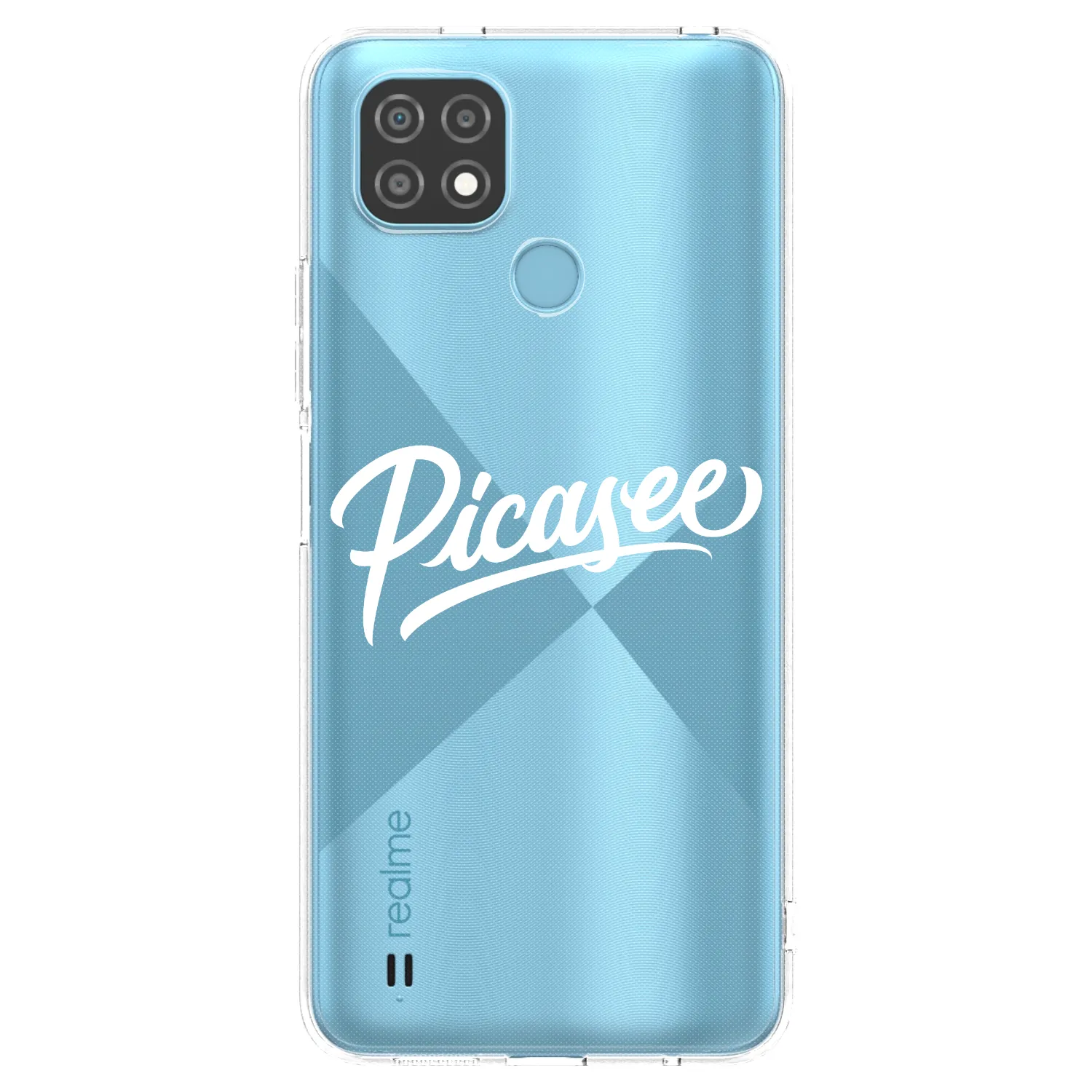 Picasee átlátszó szilikon tok az alábbi mobiltelefonokra Realme C21 - Picasee - old logo - white