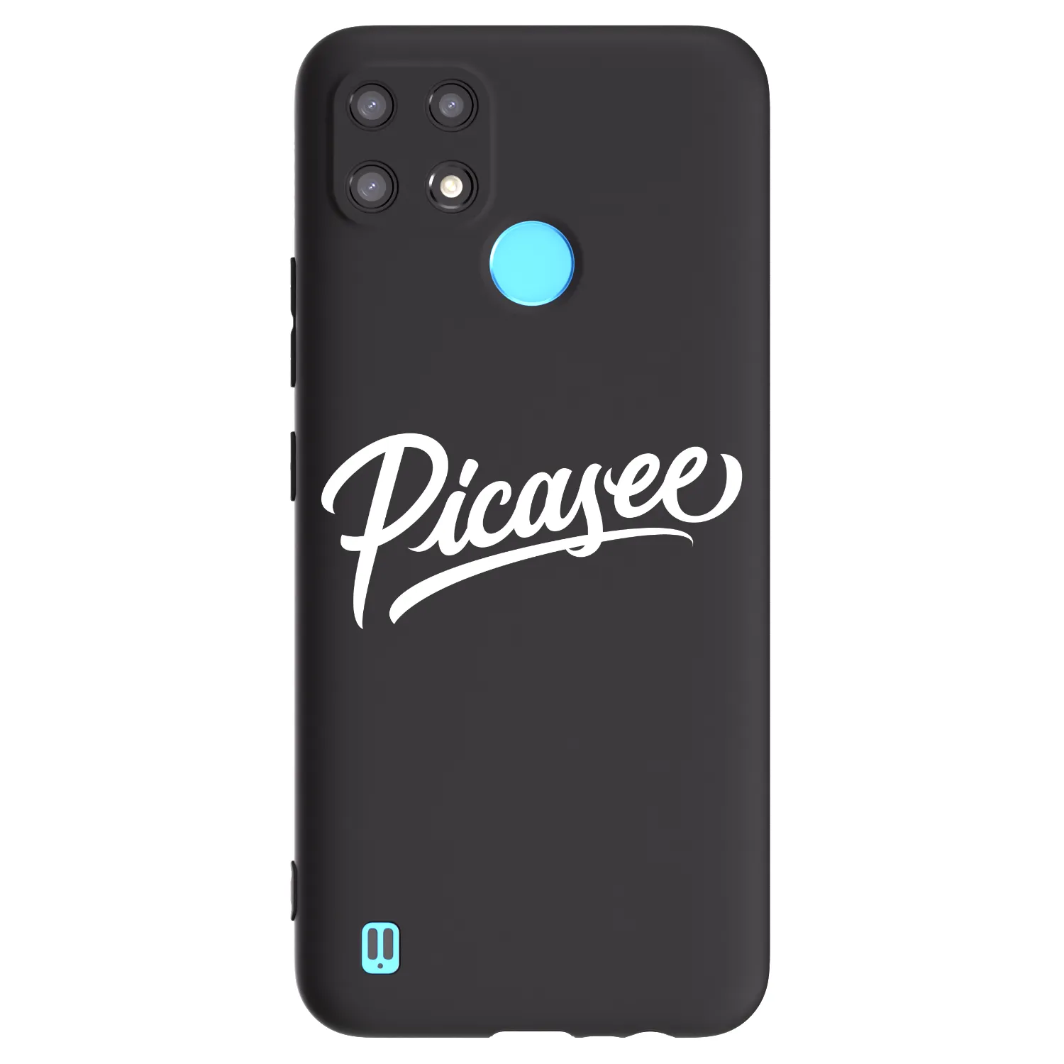 Picasee fekete szilikon tok az alábbi mobiltelefonokra Realme C21 - Picasee - old logo - white