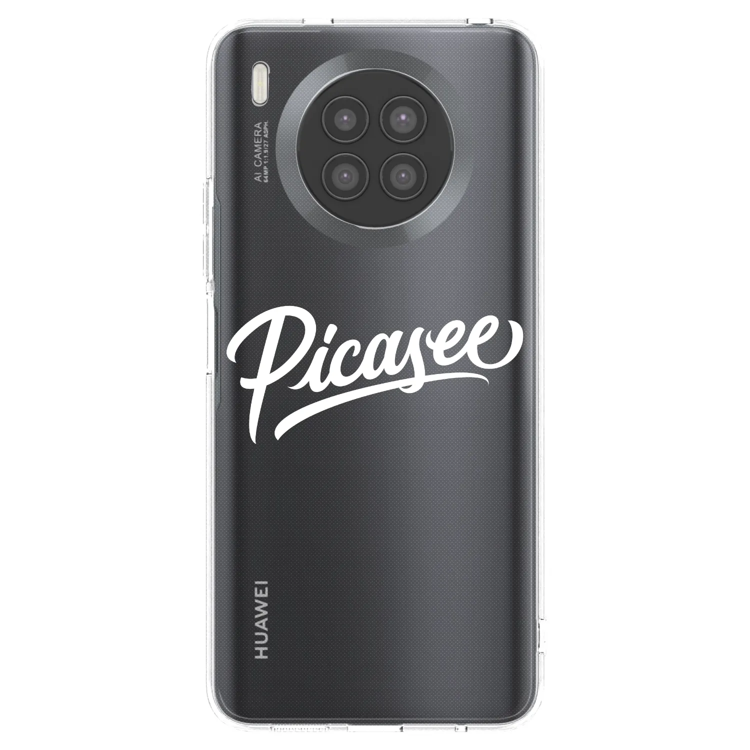 Picasee átlátszó szilikon tok az alábbi mobiltelefonokra Huawei Nova 8i - Picasee - old logo - white