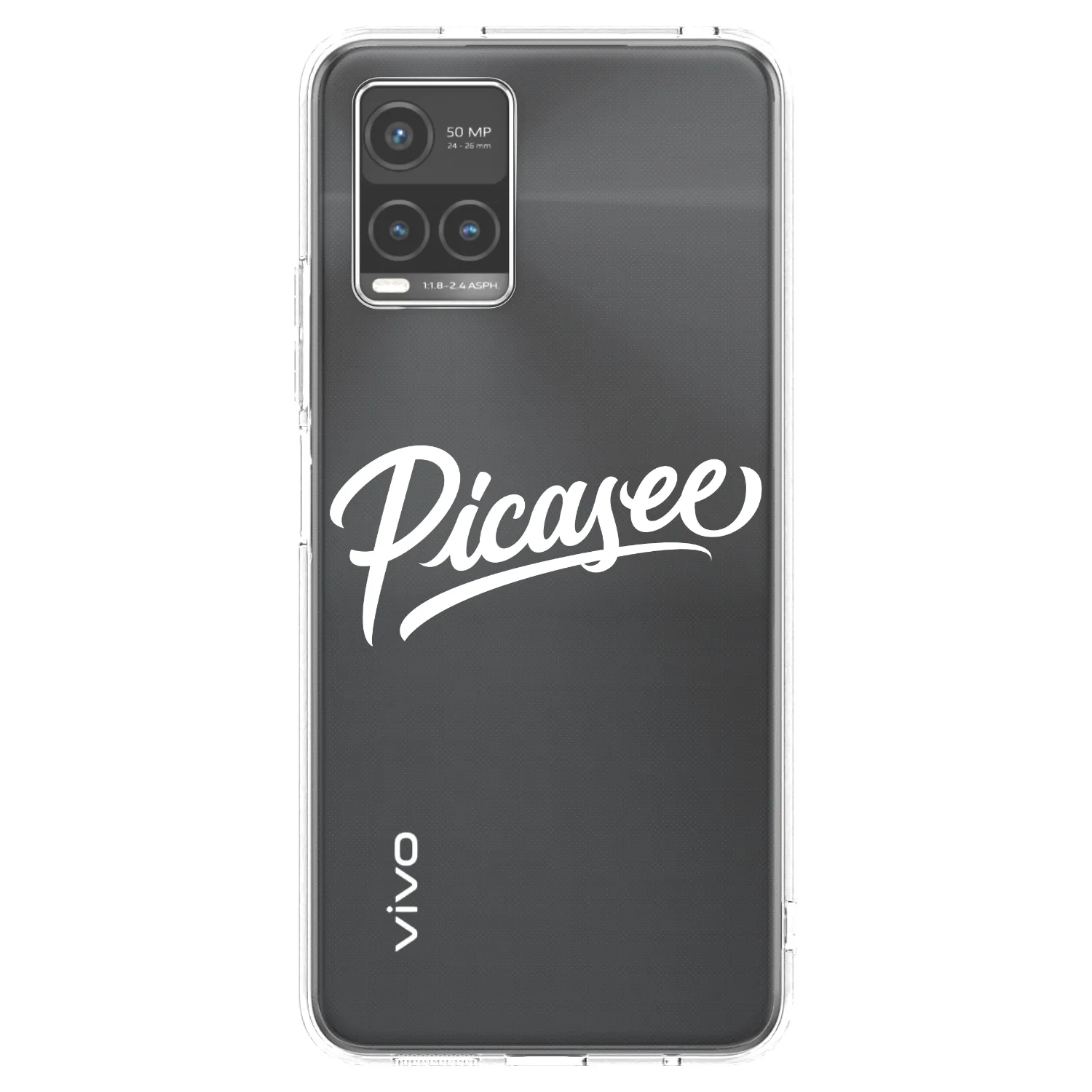 Picasee átlátszó szilikon tok az alábbi mobiltelefonokra Vivo Y33s - Picasee - old logo - white