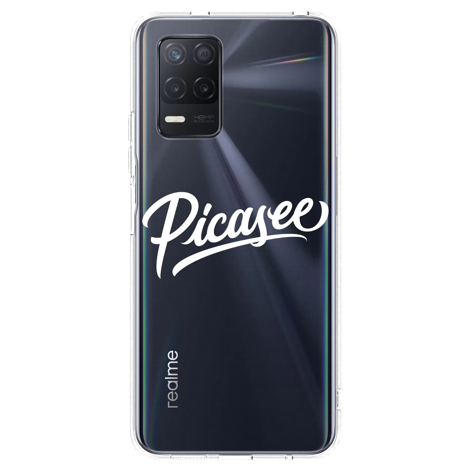 Picasee átlátszó szilikon tok az alábbi mobiltelefonokra Realme 8 5G - Picasee - old logo - white