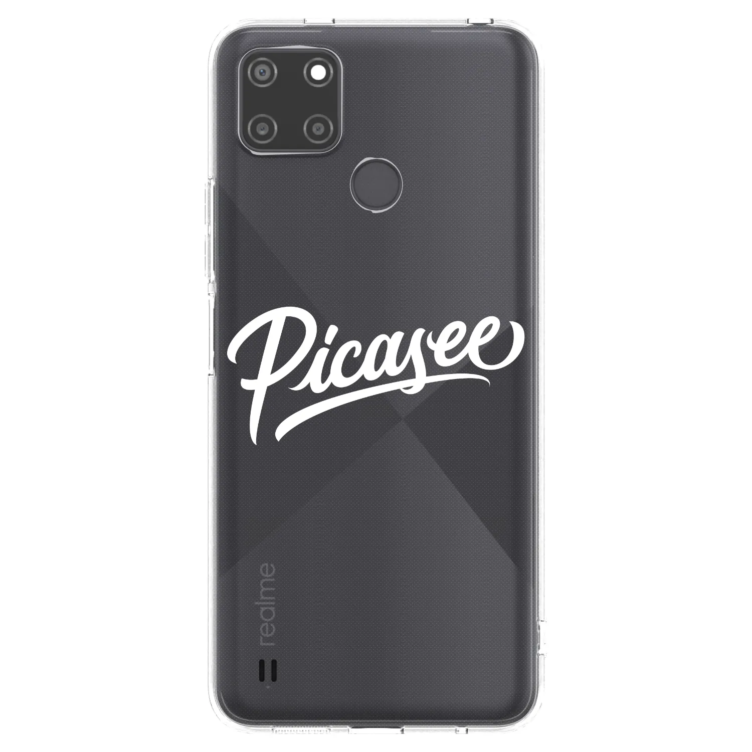 Picasee átlátszó szilikon tok az alábbi mobiltelefonokra Realme C21Y - Picasee - old logo - white