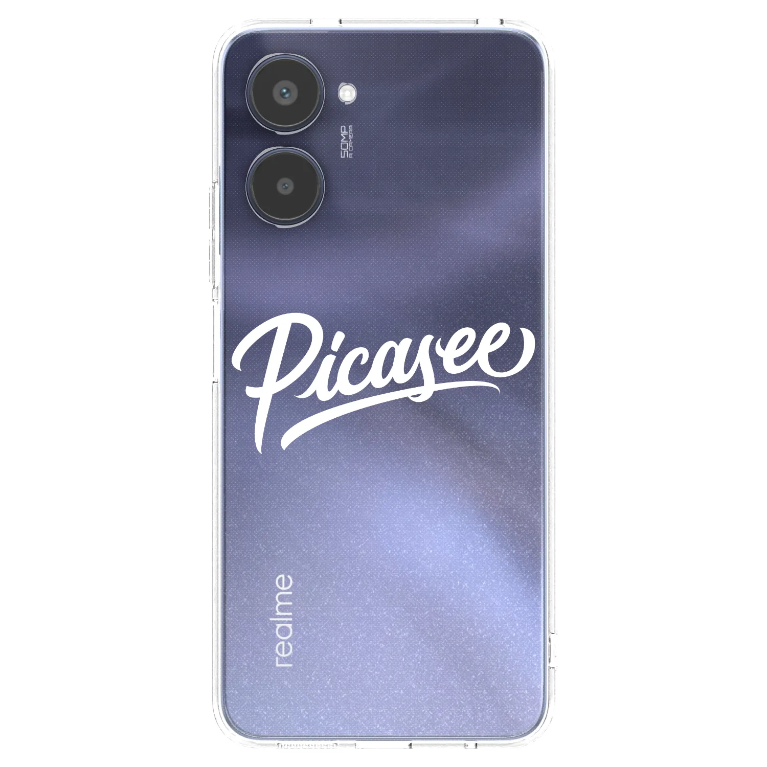 Picasee átlátszó szilikon tok az alábbi mobiltelefonokra Realme 10 4G - Picasee - old logo - white