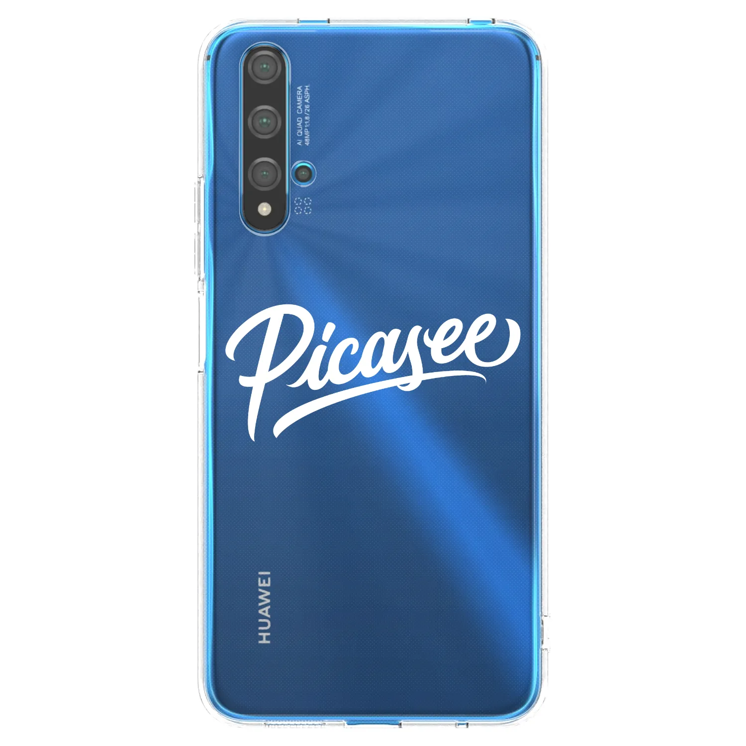 Picasee átlátszó szilikon tok az alábbi mobiltelefonokra Huawei Nova 5T - Picasee - old logo - white