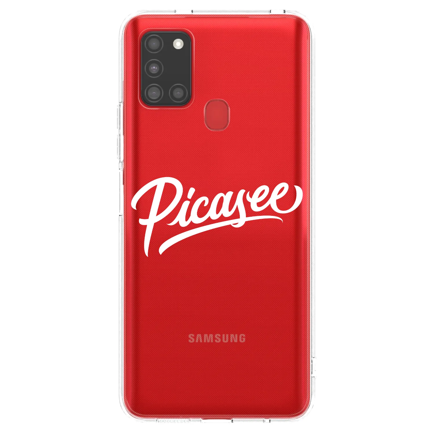 Picasee átlátszó szilikon tok az alábbi mobiltelefonokra Samsung Galaxy A21s - Picasee - old logo - white