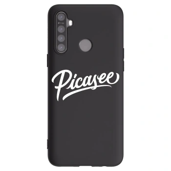 Picasee fekete szilikon tok az alábbi mobiltelefonokra Realme 5 - Picasee - old logo - white