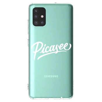 Picasee átlátszó szilikon tok az alábbi mobiltelefonokra Samsung Galaxy M31s - Picasee - old logo - white