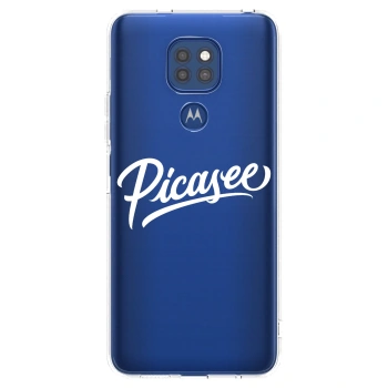 Picasee átlátszó szilikon tok az alábbi mobiltelefonokra Motorola Moto G9 Play - Picasee - old logo - white
