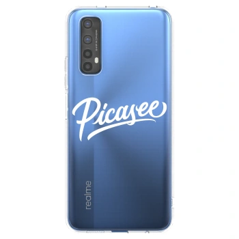 Picasee átlátszó szilikon tok az alábbi mobiltelefonokra Realme 7 - Picasee - old logo - white