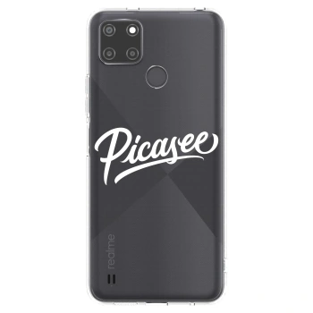 Picasee átlátszó szilikon tok az alábbi mobiltelefonokra Realme C21Y - Picasee - old logo - white