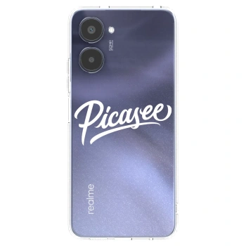 Picasee átlátszó szilikon tok az alábbi mobiltelefonokra Realme 10 4G - Picasee - old logo - white